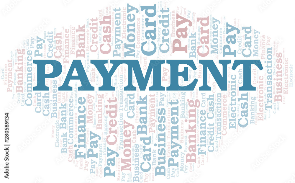 Payment word cloud. Vector made with text only.