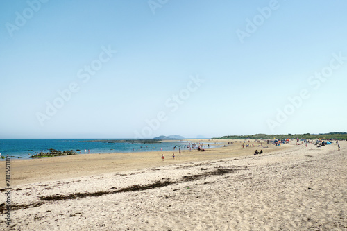 25 July 2019. People relax on the beach. Scotland is hot. Yellowcraig beach © George