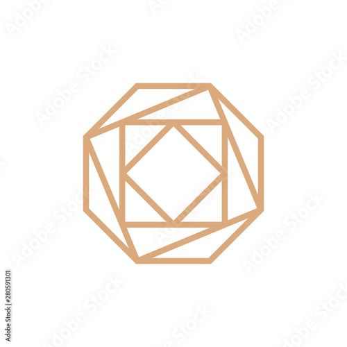 Abstract line  octagon logo template