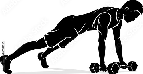 Fitness Push Up, Male Exercising