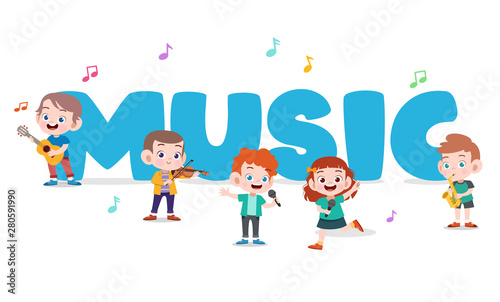 kids music instruments vector illustration