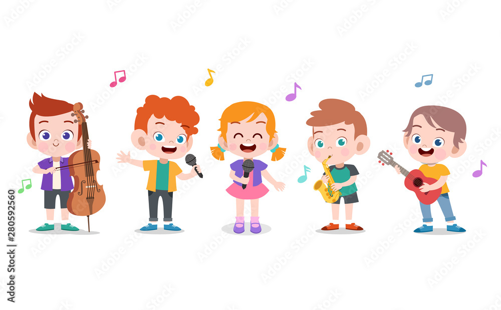 Kids Play Music Vector Art, Icons, and Graphics for Free Download