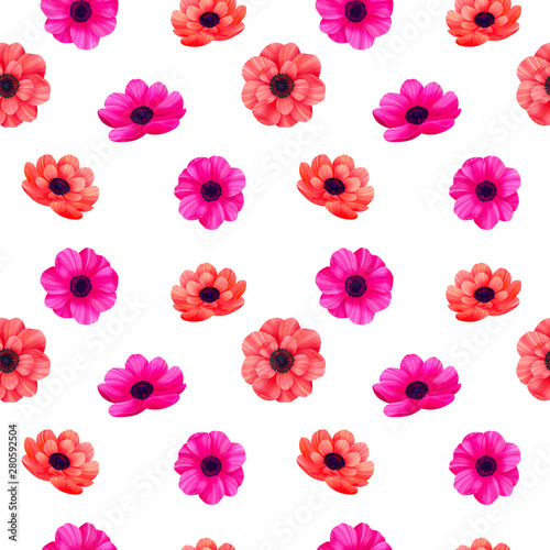 Luminous tropical seamless pattern with 3d style flowers on white background....