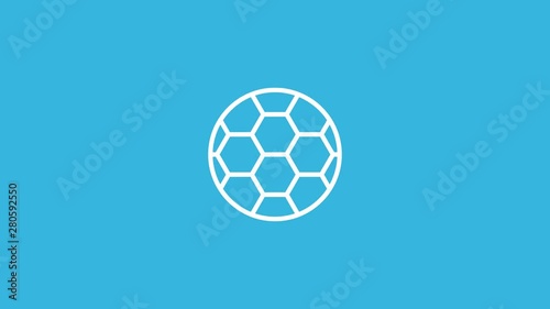 Soccer Ball Line Icon Animation with Alpha stock video