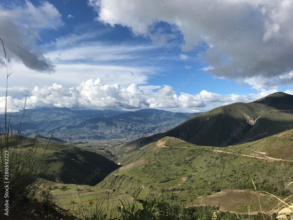 Fototapeta premium landscape with mountains and blue sky
