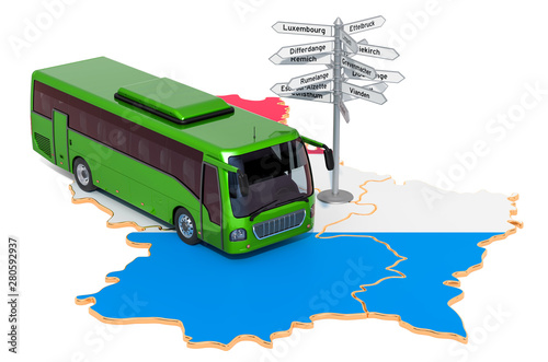 Luxembourg Bus Tours concept. 3D rendering