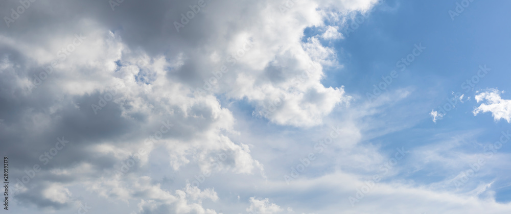 Clear sky, blue sky in  rainy season background