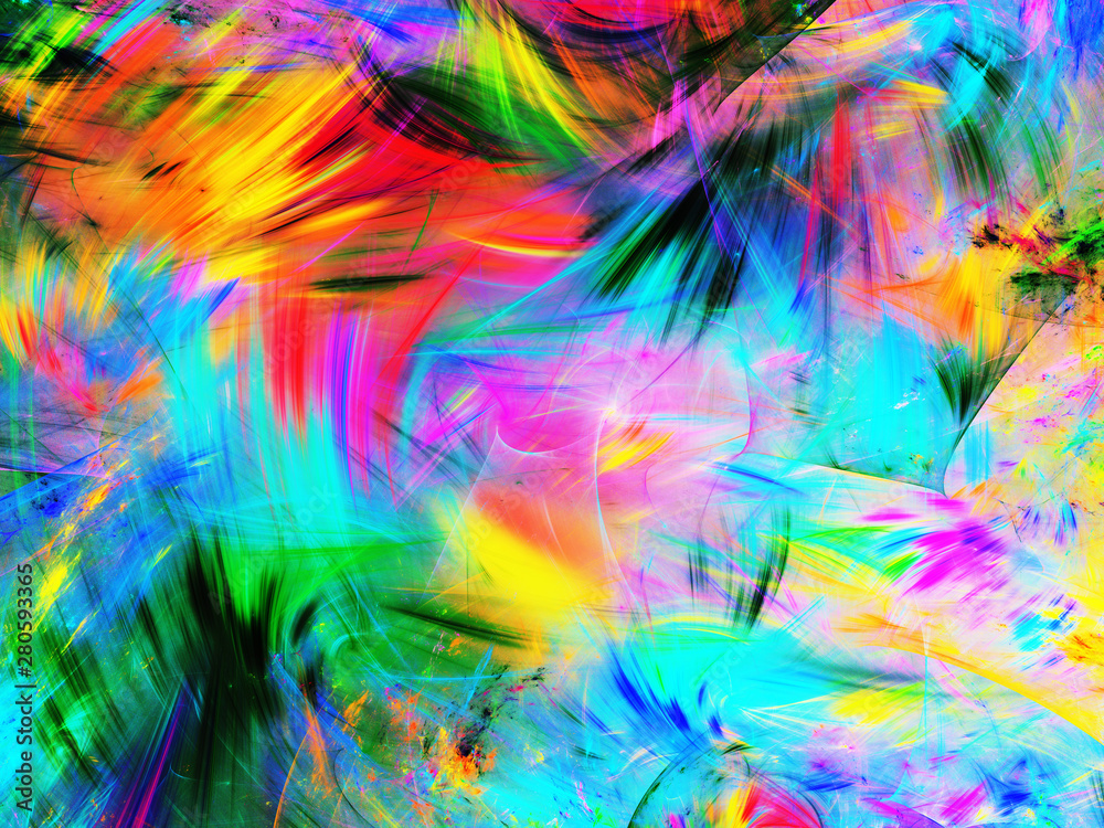 rainbow abstract fractal background 3d rendering illustration