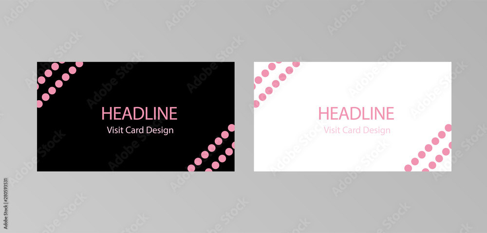 Simple business card template with abstract doted pattern. Standard size (50*90 mm)