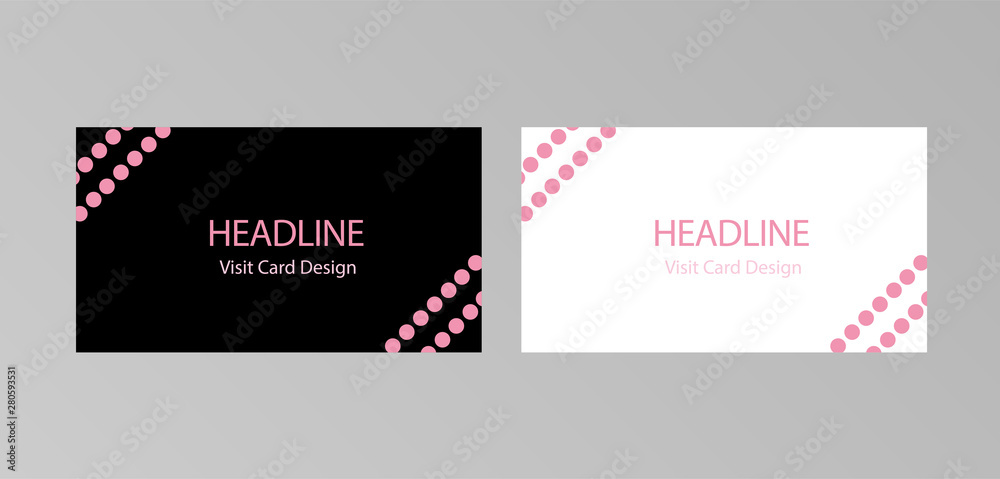 Fototapeta premium Simple business card template with abstract doted pattern. Standard size (50*90 mm)