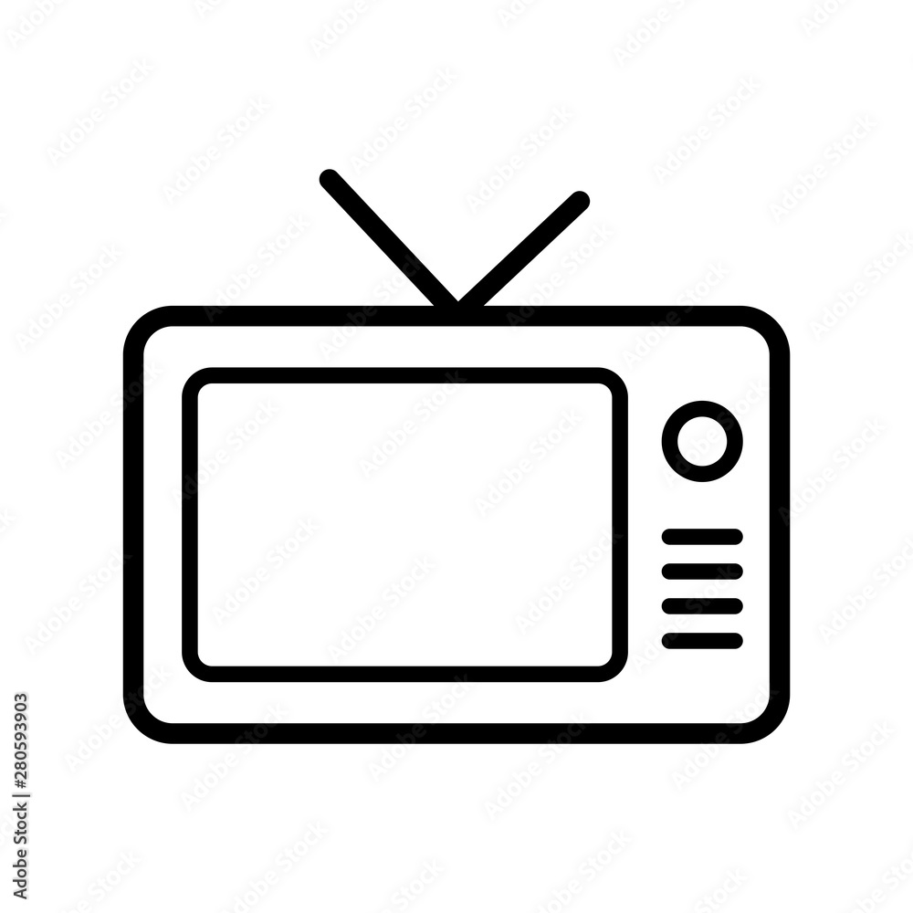 Television Icon in trendy flat style isolated on white background Television Icon in trendy flat style isolated on white background