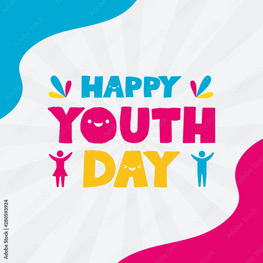 happy youth day flat design