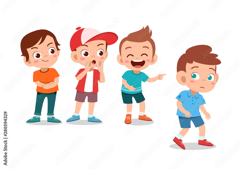 kids bullying at school vector illustration