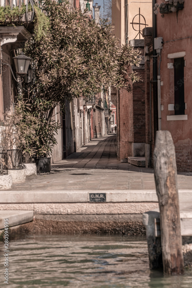 Venice, Italy, Street Canals and Tipical Buildings