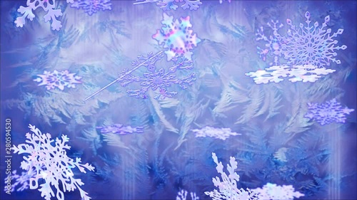 Falling Shiny Snowflakes Background