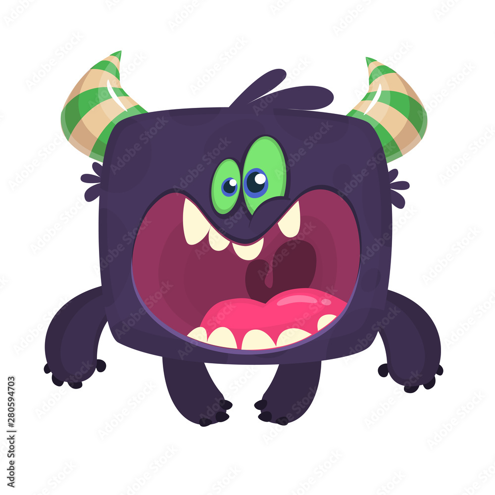 Fototapeta premium Funny cartoon monster. Vector Halloween illustration