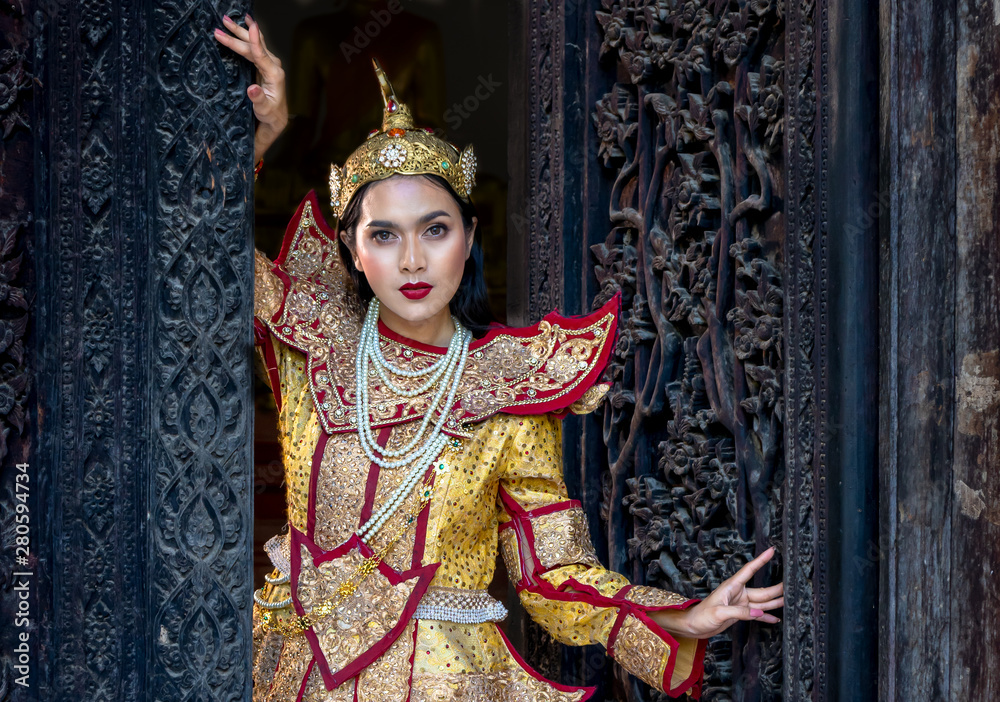 Antique Myanmar Burma dressed