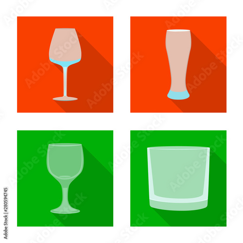 Vector illustration of drinks and restaurant symbol. Set of drinks and celebration stock symbol for web.
