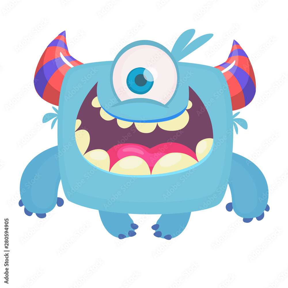 Fototapeta premium Funny cartoon monster. Vector Halloween illustration