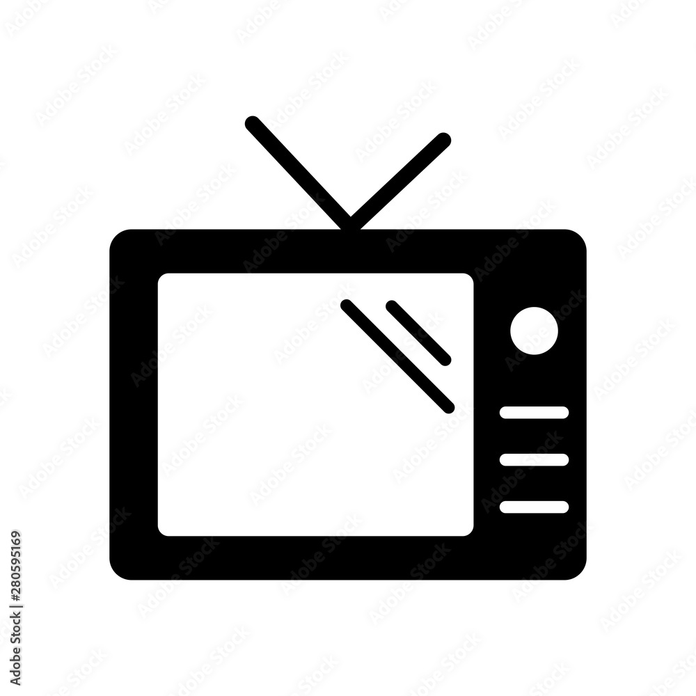 Television Icon in trendy flat style isolated on white background Television Icon in trendy flat style isolated on white background