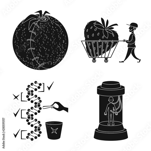 Vector illustration of quality and laboratory symbol. Collection of quality and genetically stock symbol for web.