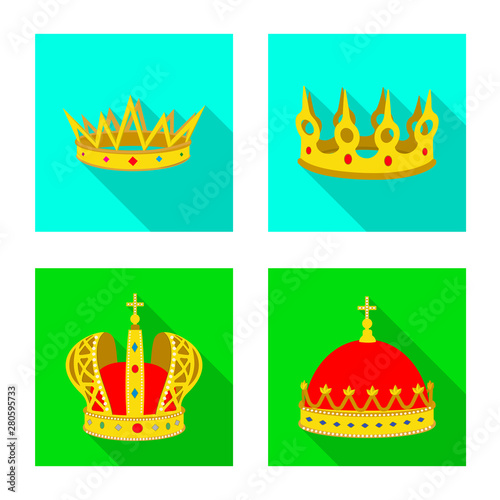 Isolated object of medieval and nobility icon. Set of medieval and monarchy stock symbol for web.