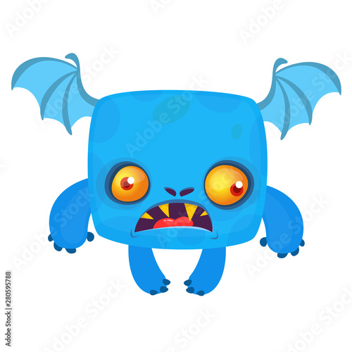 Funny cartoon monster. Vector Halloween illustration