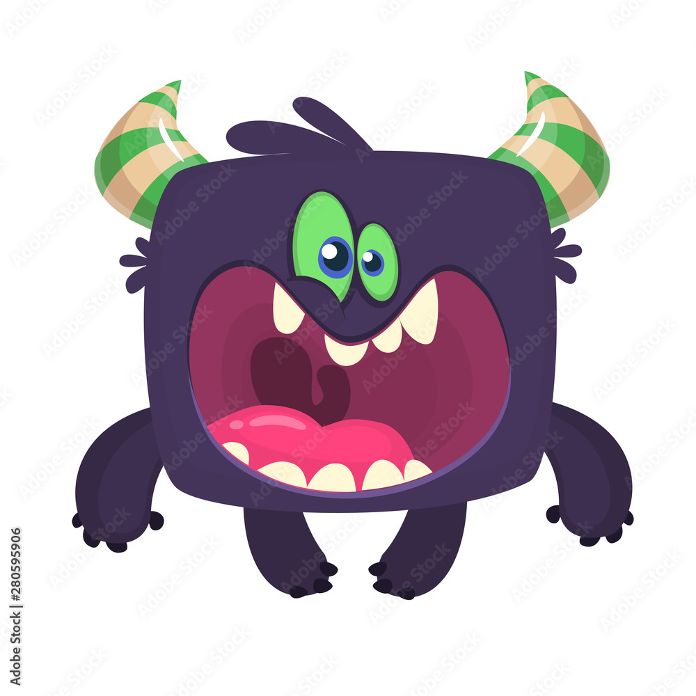 Fototapeta premium Funny cartoon monster. Vector Halloween illustration