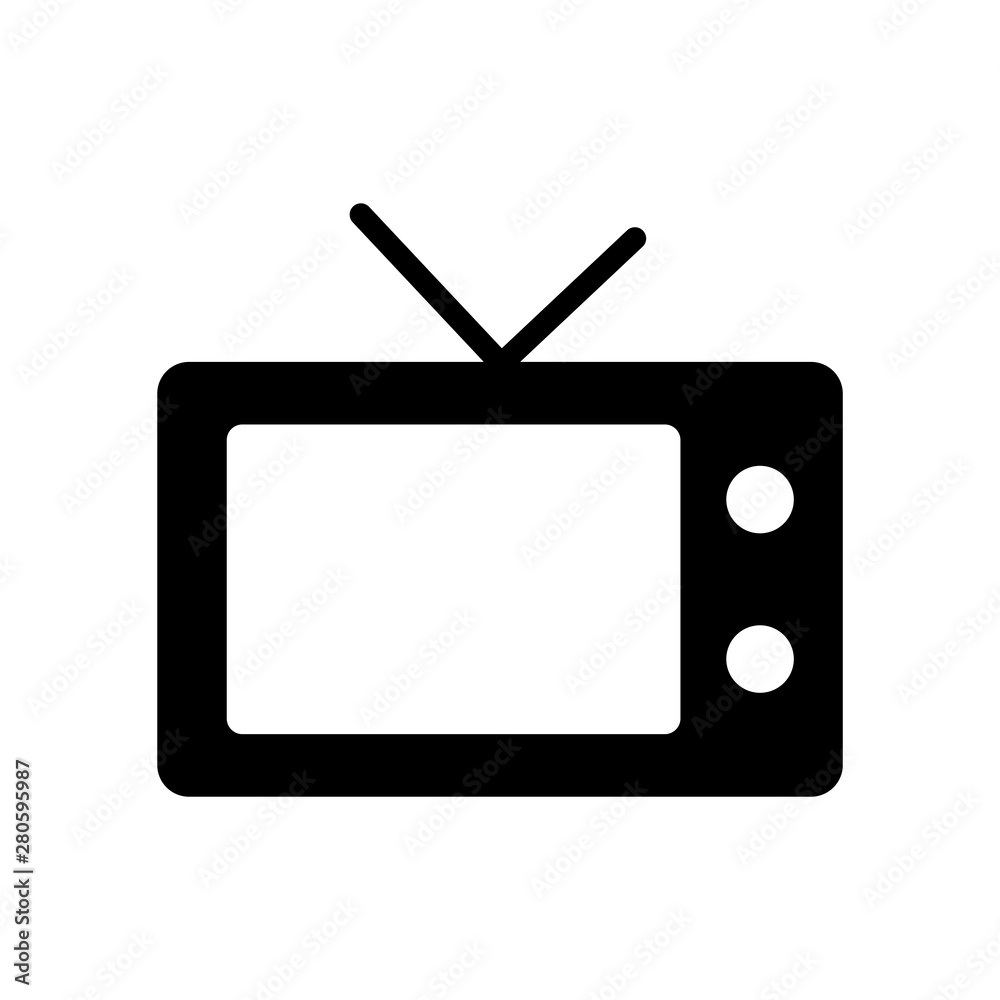 Television Icon in trendy flat style isolated on white background Television Icon in trendy flat style isolated on white background