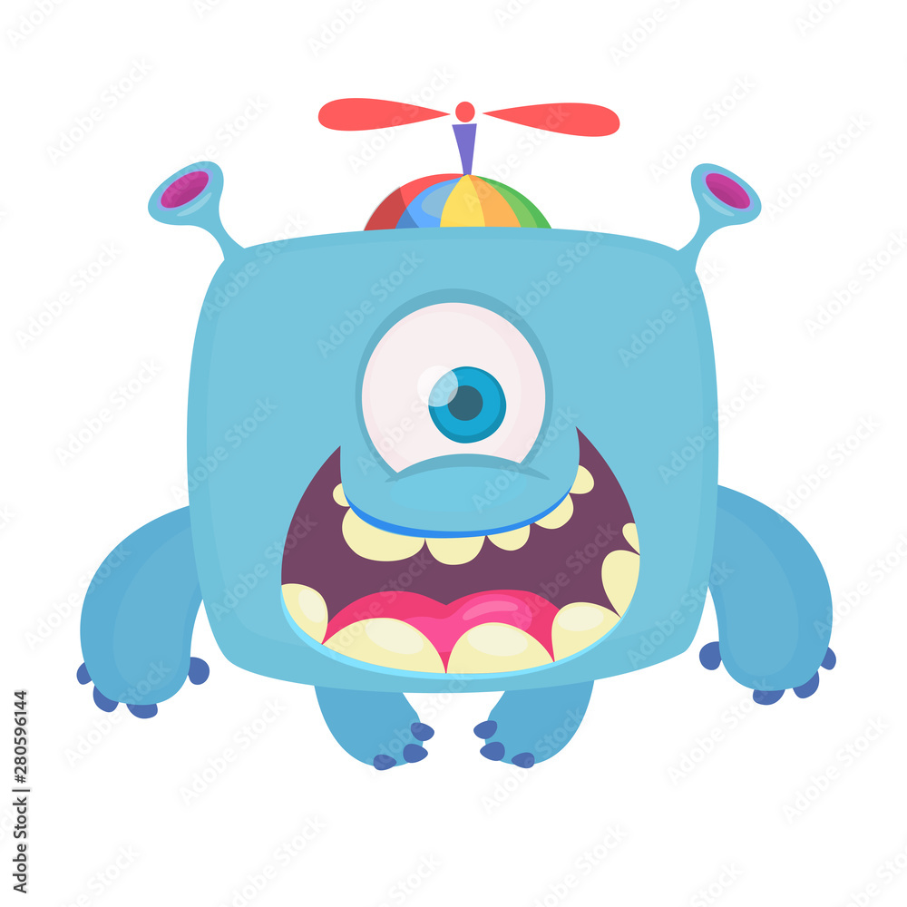 Fototapeta premium Funny cartoon monster. Vector Halloween illustration