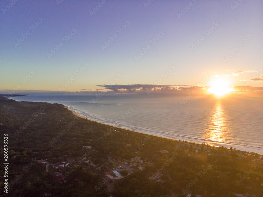 Trancoso, Brazil - July/ 14/ 2019 - Magnificent sunrise in Trancoso