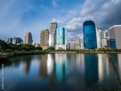 Wonderful view of Benjakitti Park Bangkok ,Thailand. photo