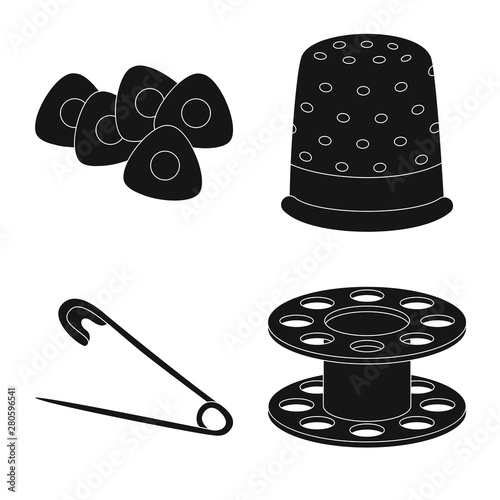 Isolated object of studio and industry sign. Set of studio and sewing stock symbol for web.