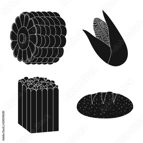 Vector illustration of organic and vegetarian sign. Set of organic and food stock symbol for web.