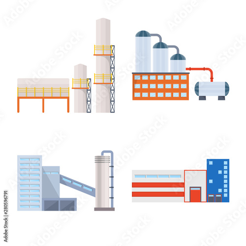 Vector design of industry and building logo. Collection of industry and construction stock vector illustration.