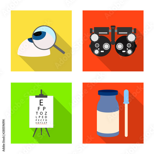Isolated object of correction and eyesight symbol. Set of correction and care stock vector illustration.