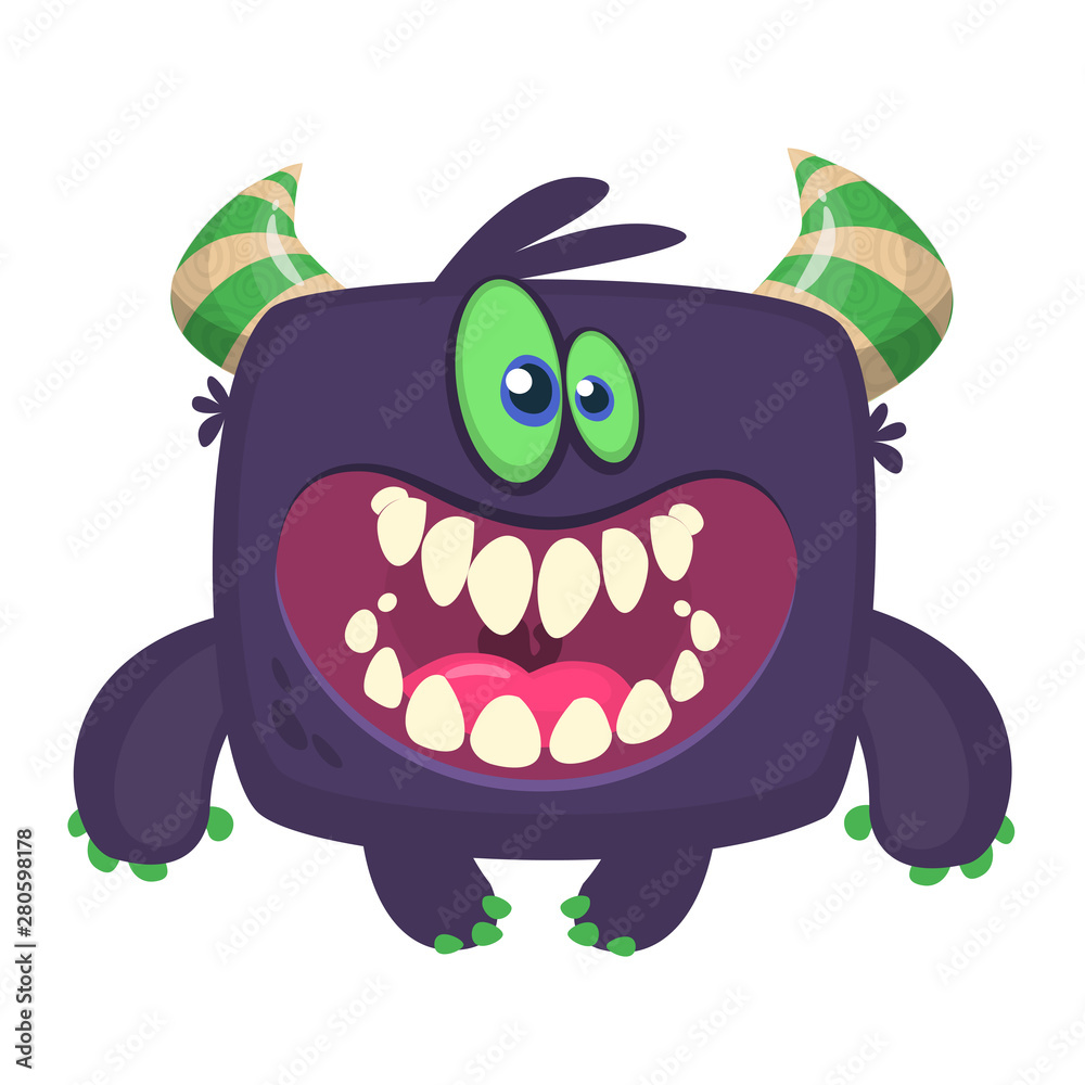 Fototapeta premium Funny cartoon monster. Vector Halloween illustration