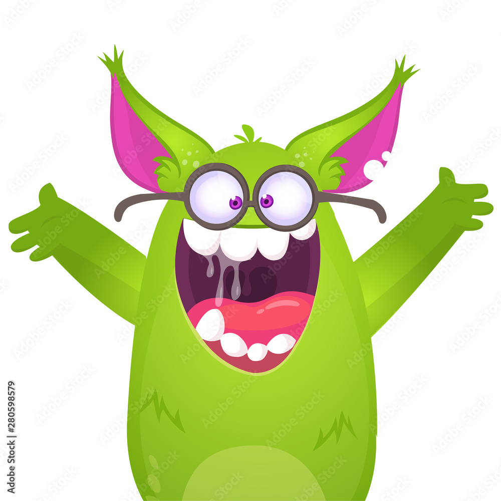 Fototapeta premium Funny cartoon monster. Vector Halloween illustration