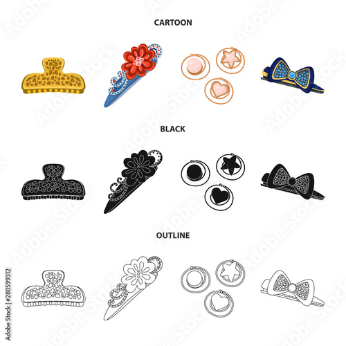 Vector illustration of beauty and fashion sign. Set of beauty and female stock vector illustration.
