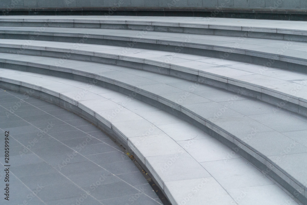 Fototapeta premium Large arched stairs made from granite.