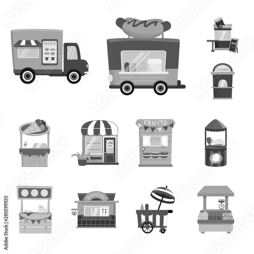 Isolated object of service and storefront icon. Collection of service and store stock vector illustration.