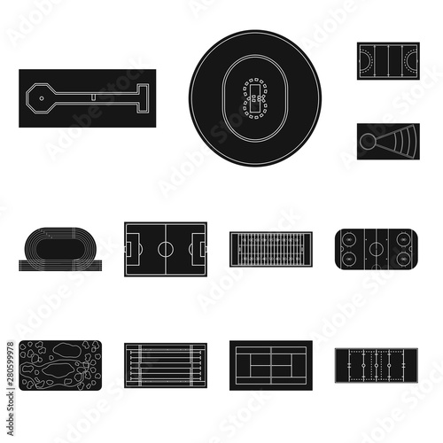 Isolated object of strategy and bullring logo. Collection of strategy and arena vector icon for stock.