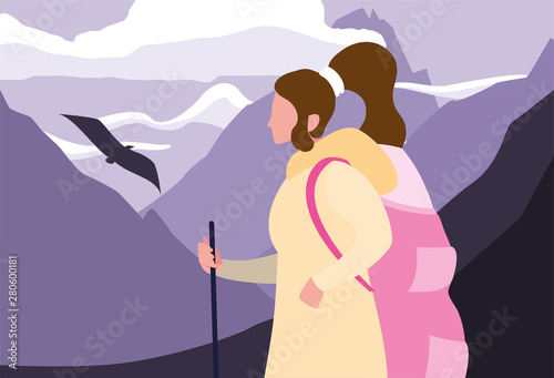woman with backpack hiking wanderlust