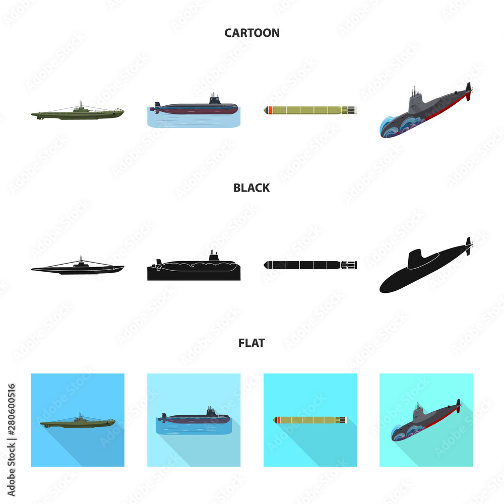 Vector design of war and ship logo. Set of war and fleet vector icon for stock.