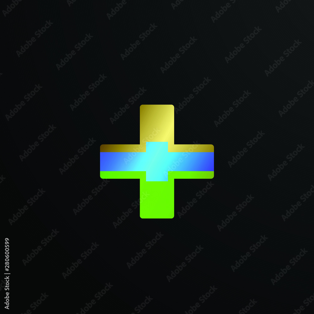 Fototapeta premium plus logo icon for medicine or hospital sign