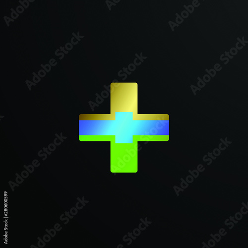 plus logo icon for medicine or hospital sign