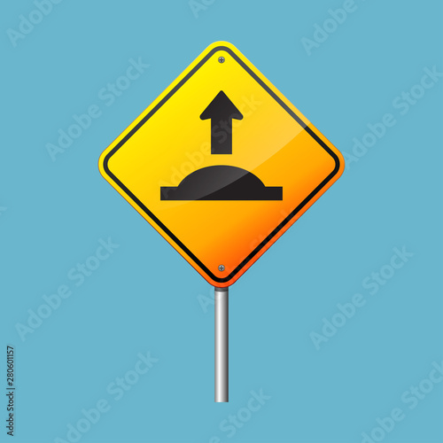 Bump ahead sign vector illustration.