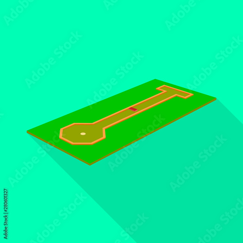 Vector illustration of golf and mini icon. Set of golf and field stock symbol for web.