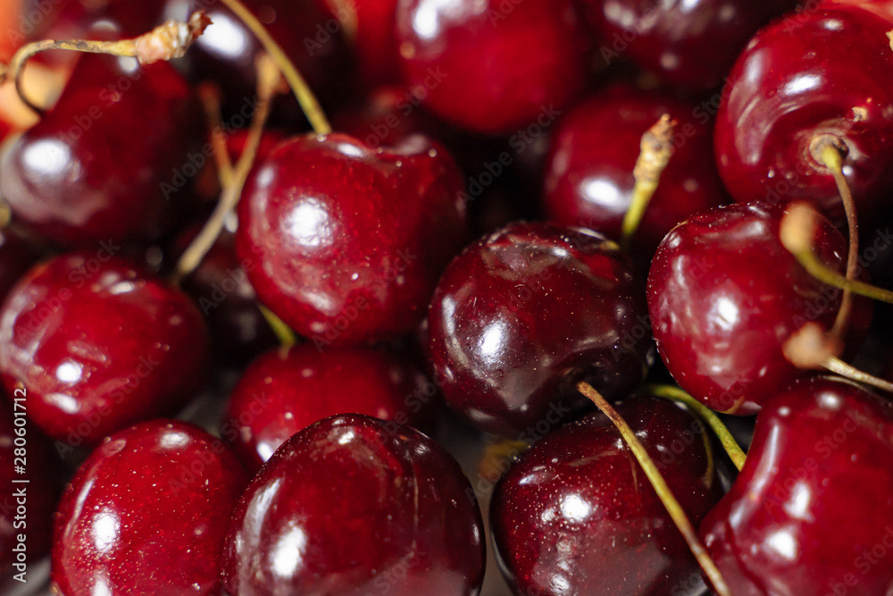 Many ripe delicious cherries. Berry background. Many ripe delicious cherries. Berry background.