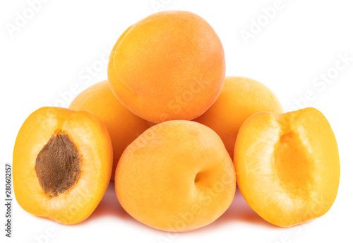 Apricot isolated on white background. Clipping Path